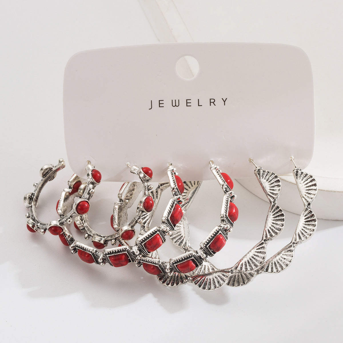 Wholesale  Turquoise Earrings Set Western Style Love Shoes Boots Cross Earrings